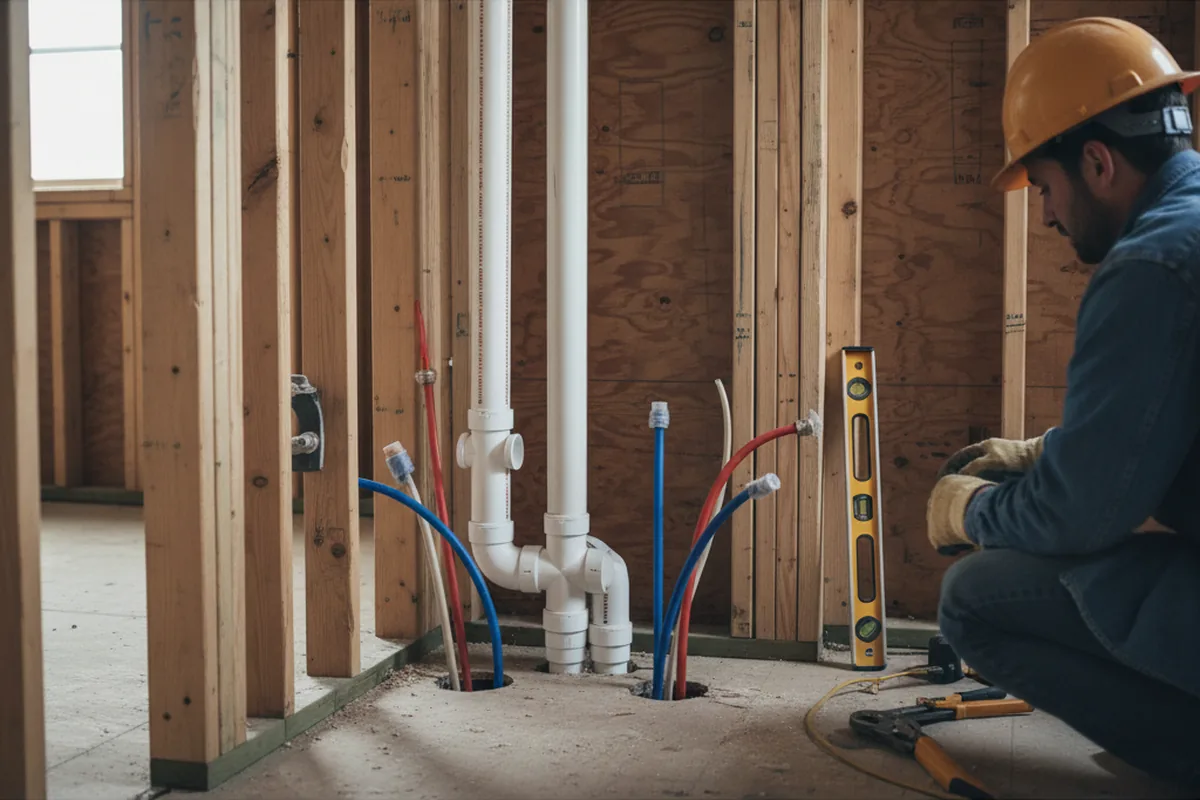 Drain and supply rough-in during Toilet Repair and Installation in Piedmont